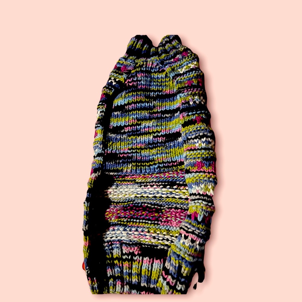 Chilly Dog Handmade Cable Knit Wool Dog Sweater - Multicolored